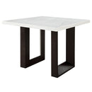 Edwyn White Natural Marble Top & Espresso Counter Height Table - Ornate Home