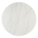 Edwyn White Natural Marble Top/Espresso Round Dining Table - Ornate Home