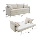 Elisea Beige Sofa w/Sleeper - Ornate Home