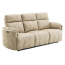 Elison Beige Power Motion Sofa W/Drop Table - Ornate Home