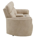 Elison Dark Beige Motion Loveseat w/Console - Ornate Home