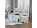 Elonzo Light Gray Power Motion Loveseat - Ornate Home