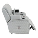 Elonzo Light Gray Power Motion Loveseat - Ornate Home