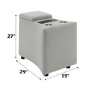 Emee Gray Corduroy Console w/USB - Ornate Home