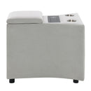 Emee Gray Corduroy Console w/USB - Ornate Home