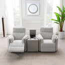 Emee Gray Corduroy Glider Recliner W/Swivel - Ornate Home