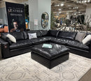 Emilia Black Leather 5pc Modular Sectional - Ornate Home