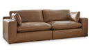Emilia Caramel Leather 2pc Modular Sectional Loveseat (Online Special Price) - Ornate Home