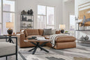 Emilia Caramel Leather 2pc Modular Sectional Loveseat (Online Special Price) - Ornate Home