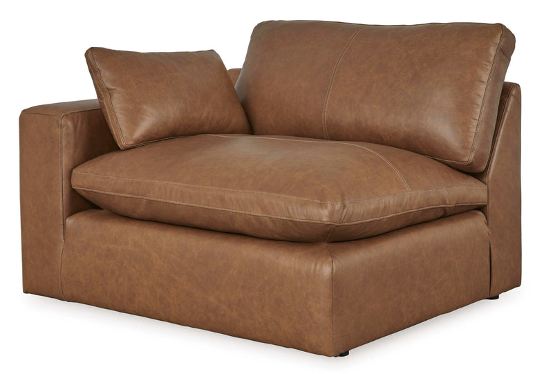 Emilia Caramel Leather 3pc Modular Sectional w/ Ottoman - Ornate Home