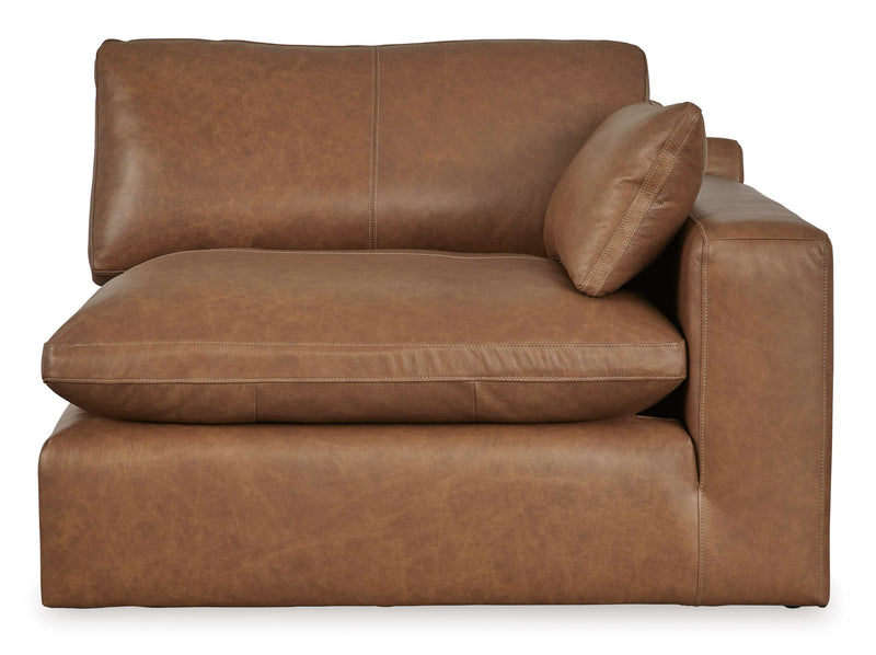 Emilia Caramel Leather 3pc Modular Sectional w/ Ottoman - Ornate Home