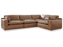Emilia Caramel Leather 4pc Modular Sectional Sofa (Online Special Price) - Ornate Home