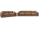 Emilia Caramel Leather 5pc Modular Sectional Living Room Set (Online Special Price) - Ornate Home