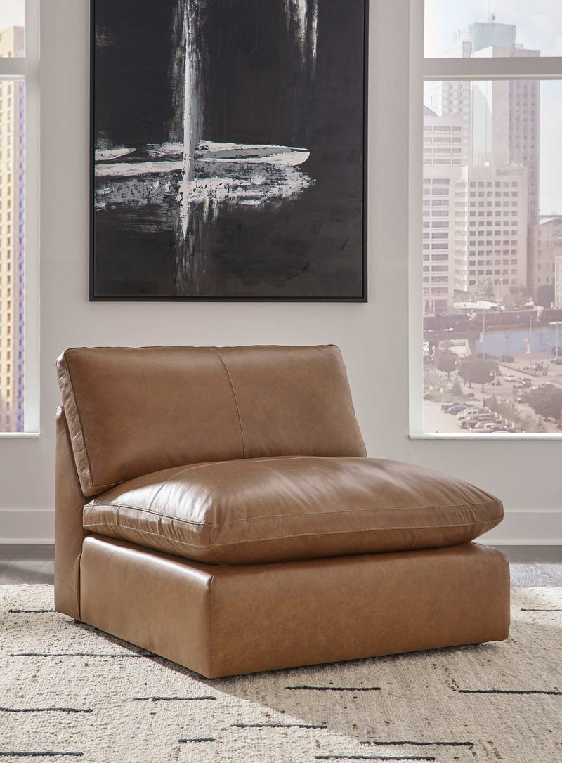 Emilia Caramel Leather 5pc Modular Sectional Living Room Set - Ornate Home