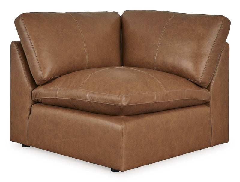 Emilia Caramel Leather 5pc Modular Sectional Living Room Set - Ornate Home
