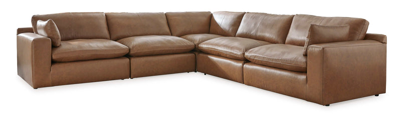 Emilia Caramel Leather 5pc Modular Sectional (Online Special Price) - Ornate Home