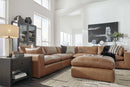 Emilia Caramel Leather 5pc Modular Sectional (Online Special Price) - Ornate Home