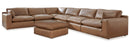 Emilia Caramel Leather 6pc Modular Sectional - Ornate Home