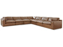 Emilia Caramel Leather 7pc Modular Sectional (Online Special Price) - Ornate Home