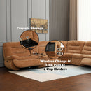 Emmy Orange Chenille Power Motion Sectional Sofa - Ornate Home
