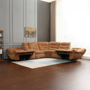 Emmy Orange Chenille Power Motion Sectional Sofa - Ornate Home