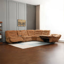 Emmy Orange Chenille Power Motion Sectional Sofa - Ornate Home