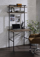 Ensata Rustic Oak & Black Writing Desk - Ornate Home
