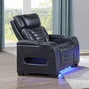 Ephron Black Power Motion Recliner W/Power Headrest & LED - Ornate Home