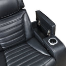 Ephron Black Power Motion Recliner W/Power Headrest & LED - Ornate Home