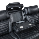 Ephron Black Power Motion Sofa w/ Dropdown Table - Ornate Home