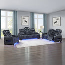 Ephron Black Power Motion Sofa w/ Dropdown Table - Ornate Home