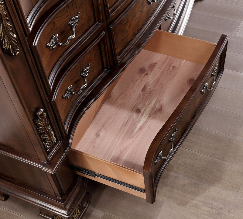 Esparanza Brown Cherry 5 Pc. Queen Bedroom Set w/ 2NS - Ornate Home