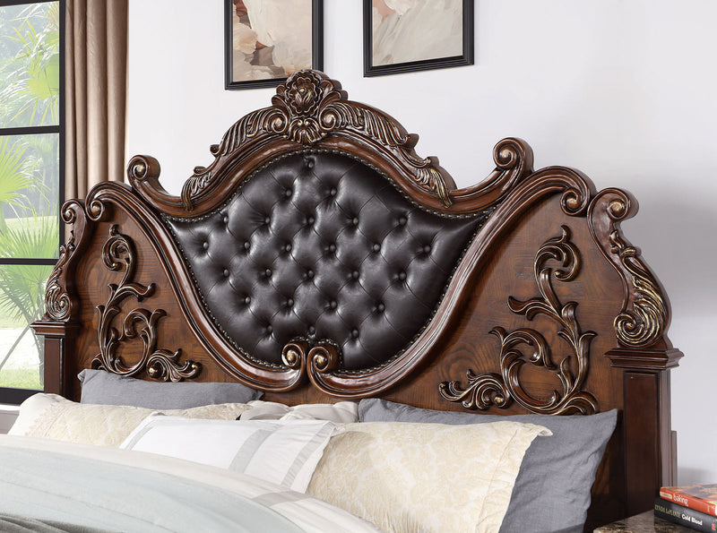 Esparanza Brown Cherry 5 Pc. Queen Bedroom Set w/ 2NS - Ornate Home