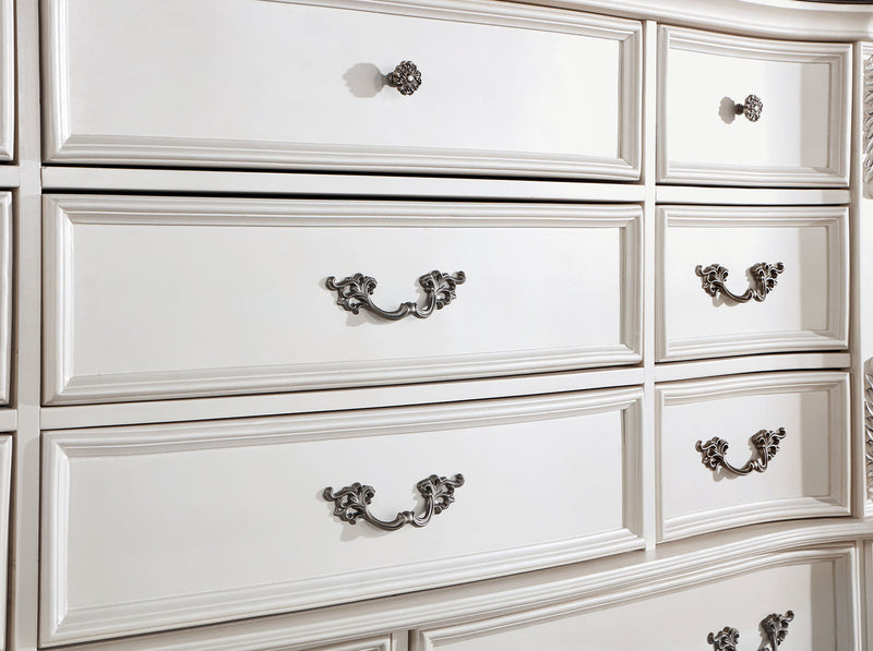 Esparanza Pearl White 4 Pc. Queen Bedroom Set - Ornate Home