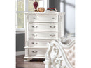 Esparanza Pearl White 5 Pc. Queen Bedroom Set w/ Chest - Ornate Home