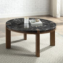 Estella Black/Walnut Coffee Table w/Marble Top - Ornate Home