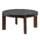 Estella Black/Walnut Coffee Table w/Marble Top - Ornate Home