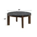 Estella Black/Walnut Coffee Table w/Marble Top - Ornate Home