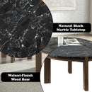 Estella Black/Walnut Coffee Table w/Marble Top - Ornate Home