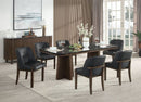 Estella Black/Walnut Dining Table w/Marble Top - Ornate Home