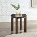 Estella Black/Walnut End Table w/Marble Top - Ornate Home