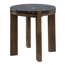 Estella Black/Walnut End Table w/Marble Top - Ornate Home