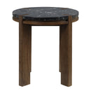 Estella Black/Walnut End Table w/Marble Top - Ornate Home
