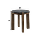 Estella Black/Walnut End Table w/Marble Top - Ornate Home