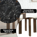 Estella Black/Walnut End Table w/Marble Top - Ornate Home