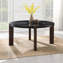 Estella Black/Walnut Round Dining Table w/Marble Top - Ornate Home