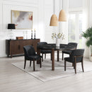 Estella Black/Walnut Round Dining Table w/Marble Top - Ornate Home
