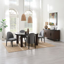 Estella Black/Walnut Round Dining Table w/Marble Top - Ornate Home