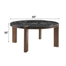 Estella Black/Walnut Round Dining Table w/Marble Top - Ornate Home