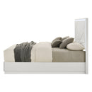 Esther White/Silver Eastern King Bed w/LED - Ornate Home